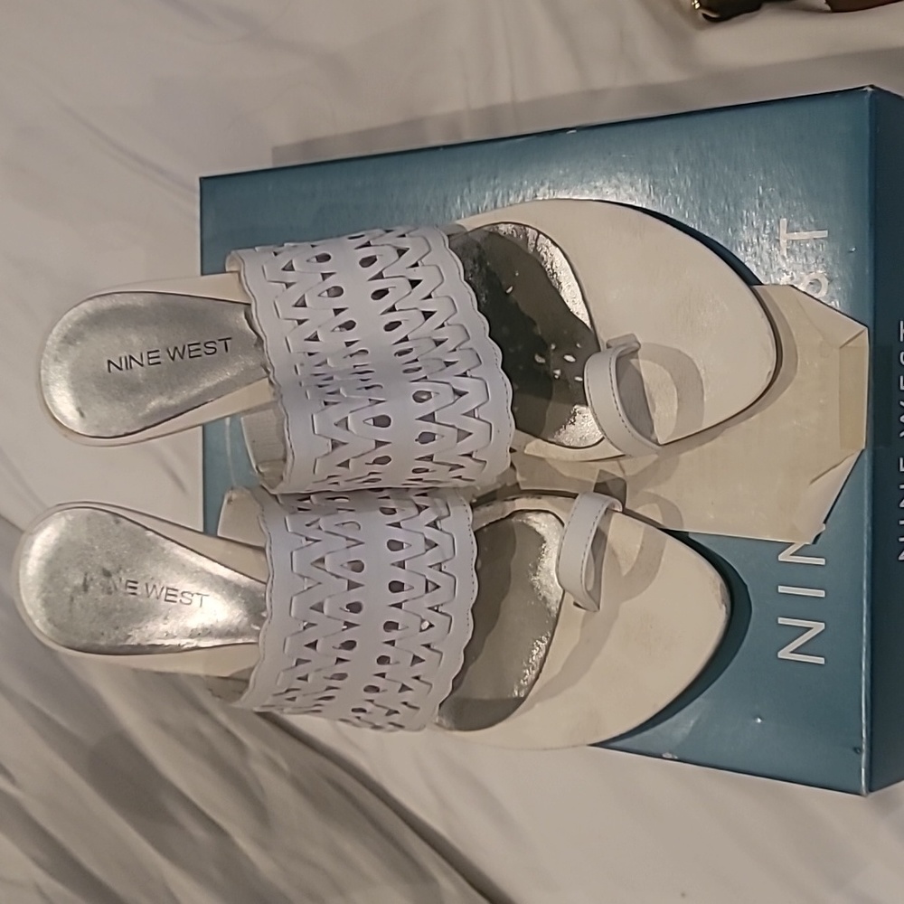 Sexy 9WEST white sandals size 9